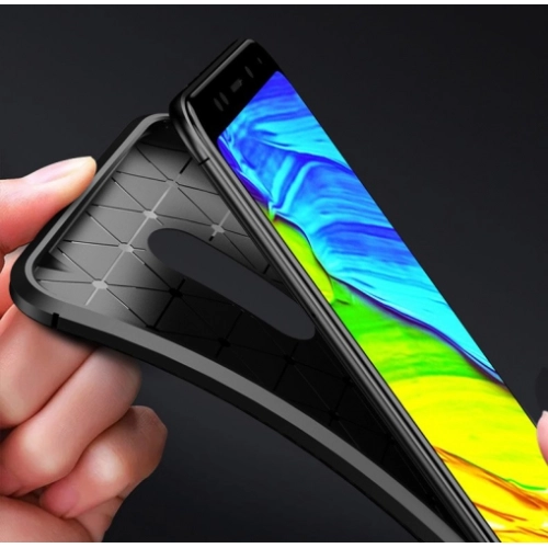 Xiaomi Redmi 5 Plus Kılıf Silikon Parmak İzi Bırakmayan Karbon Soft Negro Kapak - Siyah