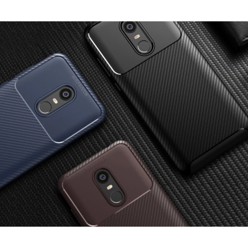 Xiaomi Redmi 5 Plus Kılıf Silikon Parmak İzi Bırakmayan Karbon Soft Negro Kapak - Lacivert