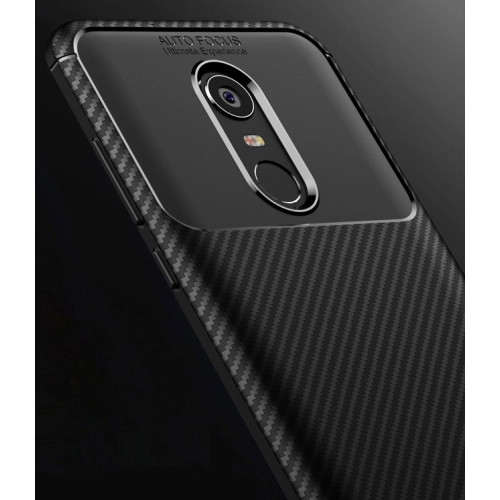 Xiaomi Redmi 5 Plus Kılıf Silikon Parmak İzi Bırakmayan Karbon Soft Negro Kapak - Siyah