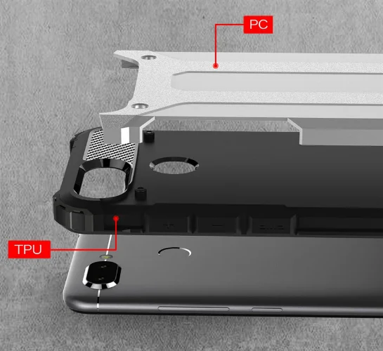 Xiaomi Redmi 6 Kılıf Zırhlı Tank Crash Silikon Kapak - Gold