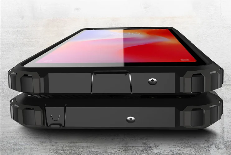 Xiaomi Redmi 6 Kılıf Zırhlı Tank Crash Silikon Kapak - Siyah