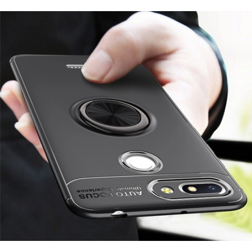 Xiaomi Redmi 6A Kılıf Renkli Silikon Yüzüklü Standlı Auto Focus Ravel Kapak - Mavi