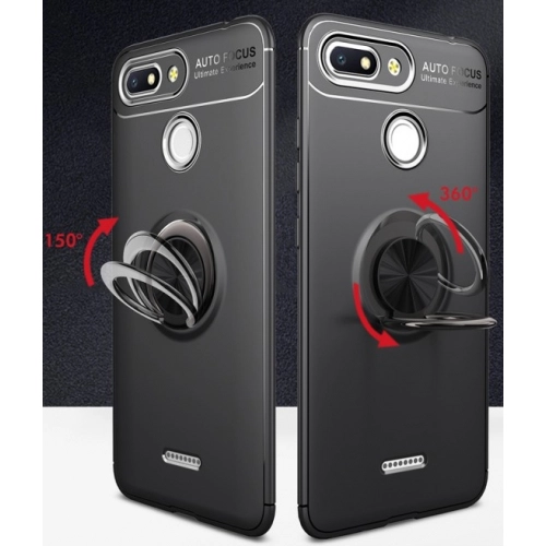 Xiaomi Redmi 6A Kılıf Renkli Silikon Yüzüklü Standlı Auto Focus Ravel Kapak - Mavi