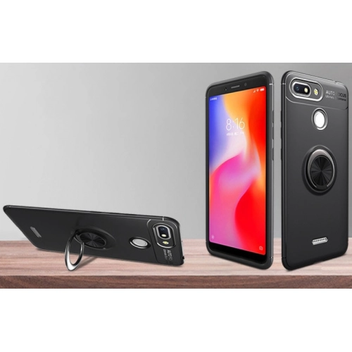 Xiaomi Redmi 6A Kılıf Renkli Silikon Yüzüklü Standlı Auto Focus Ravel Kapak - Rose Gold