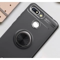 Xiaomi Redmi 6A Kılıf Renkli Silikon Yüzüklü Standlı Auto Focus Ravel Kapak - Mavi - Siyah