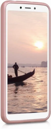 Xiaomi Redmi 6A Kılıf İnce Mat Esnek Silikon - Rose Gold