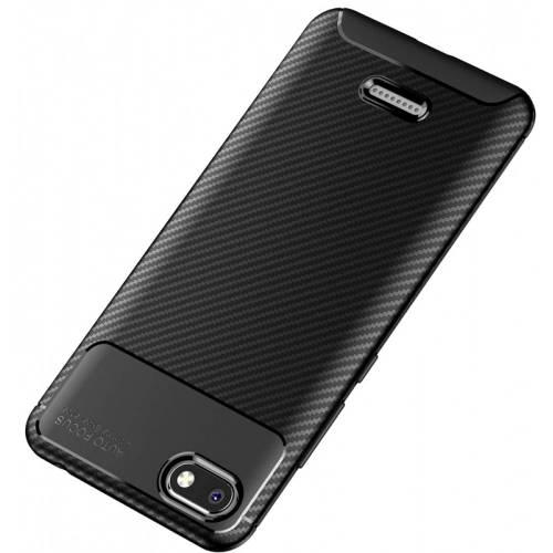 Xiaomi Redmi 6A Kılıf Silikon Parmak İzi Bırakmayan Karbon Soft Negro Kapak - Siyah