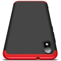 Xiaomi Redmi 7A Kılıf 3 Parçalı 360 Tam Korumalı Rubber AYS Kapak  - Kırmızı - Siyah