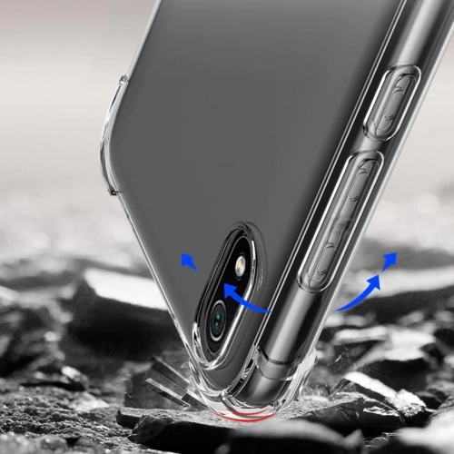 Xiaomi Redmi 7A Kılıf Silikon Köşe Korumalı Airbag Darbe Emici Kapak - Şeffaf