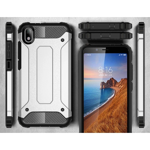 Xiaomi Redmi 7A Kılıf Zırhlı Tank Crash Silikon Kapak - Gri