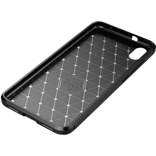 Xiaomi Redmi 7A Kılıf Silikon Parmak İzi Bırakmayan Karbon Soft Negro Kapak - Siyah