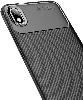 Xiaomi Redmi 7A Kılıf Karbon Serisi Mat Fiber Silikon Negro Kapak - Lacivert
