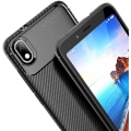 Xiaomi Redmi 7A Kılıf Silikon Parmak İzi Bırakmayan Karbon Soft Negro Kapak - Siyah