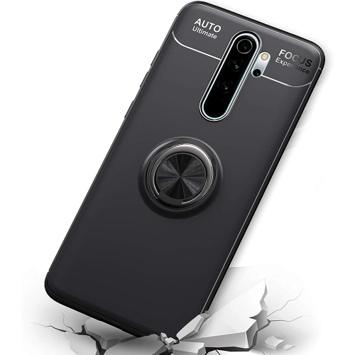 Xiaomi Redmi 8 Kılıf Renkli Silikon Yüzüklü Standlı Auto Focus Ravel Kapak - Mavi - Siyah