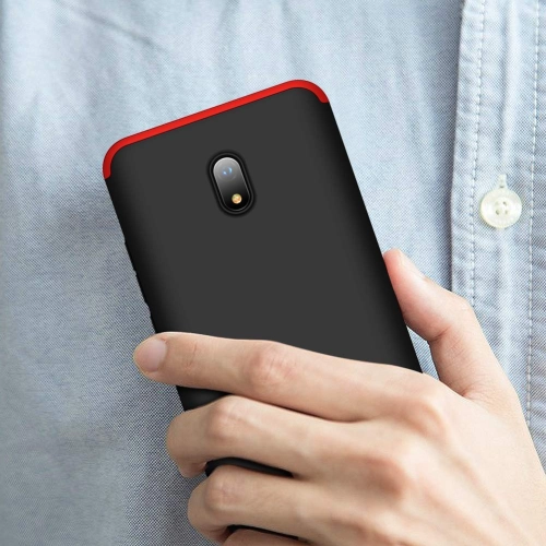 Xiaomi Redmi 8A Kılıf 3 Parçalı 360 Tam Korumalı Rubber AYS Kapak - Mavi - Siyah
