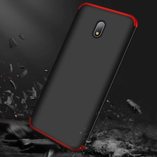 Xiaomi Redmi 8A Kılıf 3 Parçalı 360 Tam Korumalı Rubber AYS Kapak - Mavi - Siyah