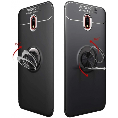 Xiaomi Redmi 8A Kılıf Renkli Silikon Yüzüklü Standlı Auto Focus Ravel Kapak - Mavi