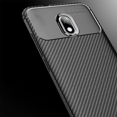 Xiaomi Redmi 8A Kılıf Silikon Parmak İzi Bırakmayan Karbon Soft Negro Kapak - Siyah