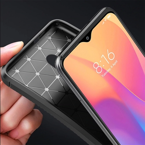 Xiaomi Redmi 8A Kılıf Silikon Parmak İzi Bırakmayan Karbon Soft Negro Kapak - Siyah