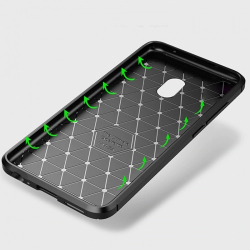 Xiaomi Redmi 8A Kılıf Silikon Parmak İzi Bırakmayan Karbon Soft Negro Kapak - Lacivert