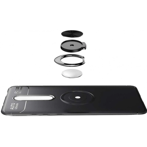 Xiaomi Redmi K20 Kılıf Renkli Silikon Yüzüklü Standlı Auto Focus Ravel Kapak - Rose Gold