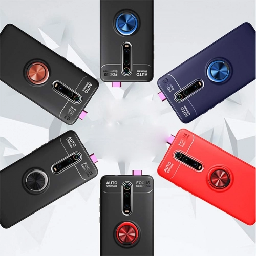 Xiaomi Redmi K20 Kılıf Renkli Silikon Yüzüklü Standlı Auto Focus Ravel Kapak - Mavi