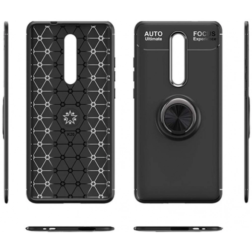 Xiaomi Redmi K20 Kılıf Renkli Silikon Yüzüklü Standlı Auto Focus Ravel Kapak - Mavi