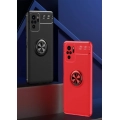 Xiaomi Redmi Note 10 Kılıf Renkli Silikon Yüzüklü Standlı Auto Focus Ravel Kapak - Kırmızı