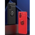 Xiaomi Redmi Note 10 Pro Kılıf Renkli Silikon Yüzüklü Standlı Auto Focus Ravel Kapak - Siyah
