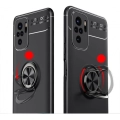 Xiaomi Redmi Note 10s Kılıf Renkli Silikon Yüzüklü Standlı Auto Focus Ravel Kapak - Siyah