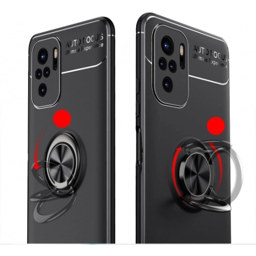 Xiaomi Redmi Note 10s Kılıf Renkli Silikon Yüzüklü Standlı Auto Focus Ravel Kapak - Mavi