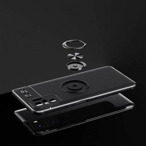 Xiaomi Redmi Note 10s Kılıf Renkli Silikon Yüzüklü Standlı Auto Focus Ravel Kapak - Kırmızı