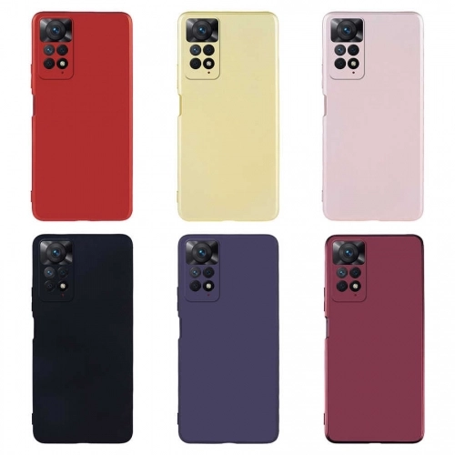 Xiaomi Redmi Note 11 Pro Kılıf İnce Soft Mat Renkli Esnek Silikon Kapak - Mürdüm