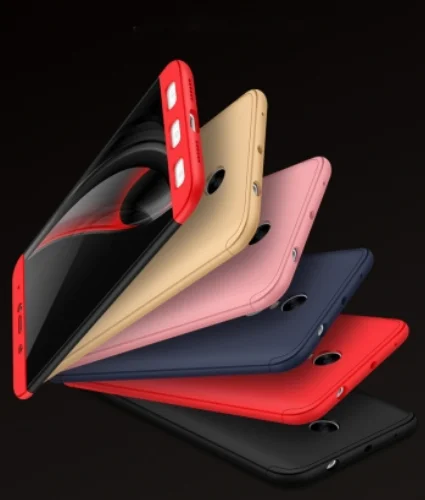 Xiaomi Redmi Note 4X Kılıf 3 Parçalı 360 Tam Korumalı Rubber AYS Kapak  - Rose Gold