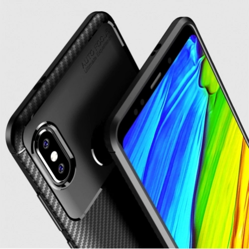 Xiaomi Redmi Note 5 Pro Kılıf Silikon Parmak İzi Bırakmayan Karbon Soft Negro Kapak - Siyah