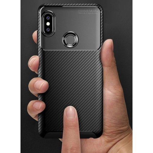 Xiaomi Redmi Note 5 Pro Kılıf Silikon Parmak İzi Bırakmayan Karbon Soft Negro Kapak - Lacivert