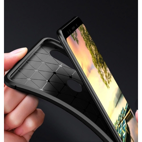 Xiaomi Redmi Note 5 Pro Kılıf Silikon Parmak İzi Bırakmayan Karbon Soft Negro Kapak - Lacivert