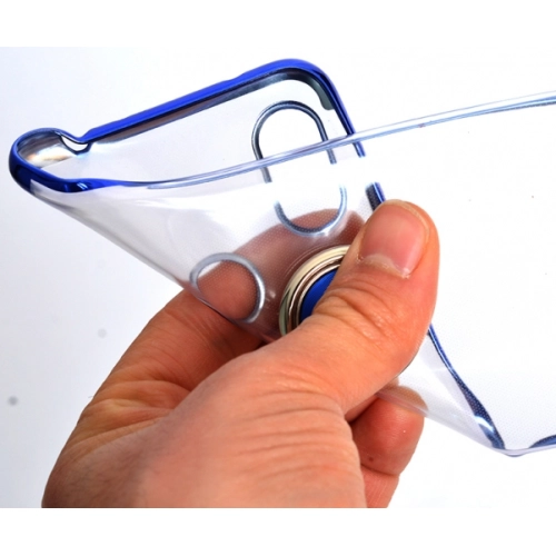 Xiaomi Redmi Note 5 Pro Kılıf Renkli Köşeli Yüzüklü Standlı Lazer Şeffaf Esnek Silikon - Gold