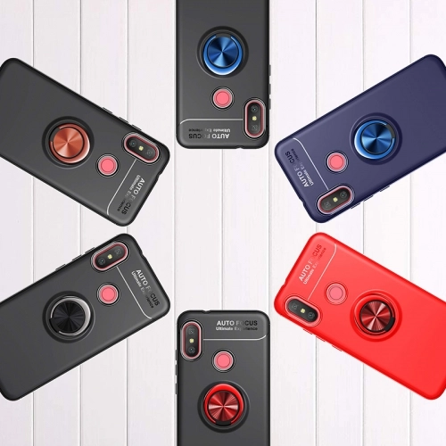 Xiaomi Redmi Note 6 Pro Kılıf Renkli Silikon Yüzüklü Standlı Auto Focus Ravel Kapak - Rose Gold