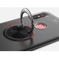 Xiaomi Redmi Note 6 Pro Kılıf Renkli Silikon Yüzüklü Standlı Auto Focus Ravel Kapak - Siyah