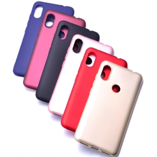 Xiaomi Redmi Note 6 Pro Kılıf İnce Soft Mat Renkli Esnek Silikon Kapak - Kırmızı