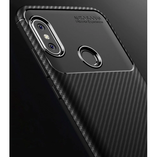 Xiaomi Redmi Note 6 Pro Kılıf Silikon Parmak İzi Bırakmayan Karbon Soft Negro Kapak - Lacivert