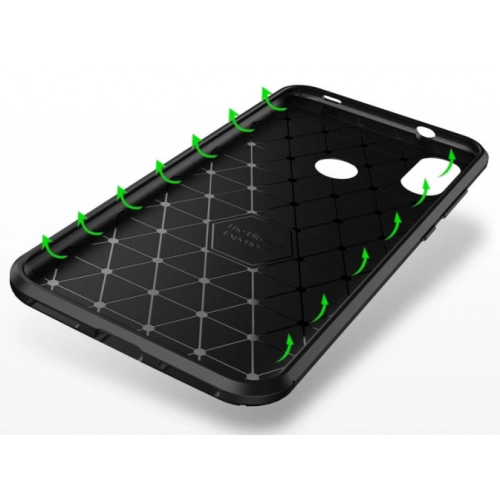 Xiaomi Redmi Note 6 Pro Kılıf Silikon Parmak İzi Bırakmayan Karbon Soft Negro Kapak - Lacivert