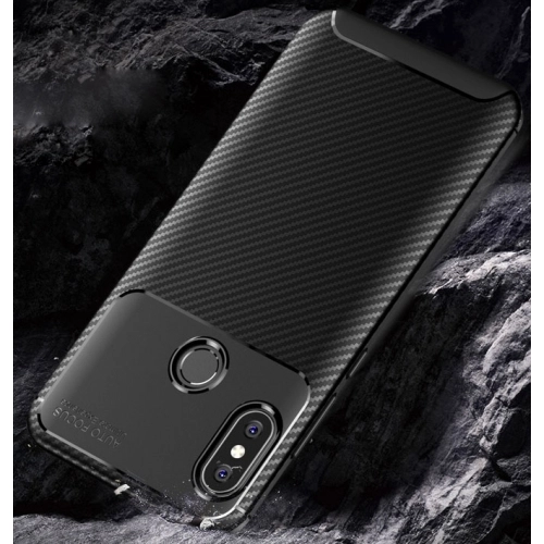 Xiaomi Redmi Note 6 Pro Kılıf Silikon Parmak İzi Bırakmayan Karbon Soft Negro Kapak - Lacivert