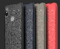 Xiaomi Redmi Note 6 Pro Kılıf Deri Görünümlü Parmak İzi Bırakmaz Niss Silikon - Siyah