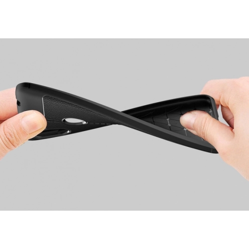 Xiaomi Redmi Note 6 Pro Kılıf Deri Görünümlü Lüks Parmak İzi Bırakmaz Niss Silikon Kapak - Siyah