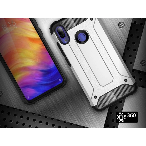 Xiaomi Redmi Note 7 Kılıf Zırhlı Tank Crash Silikon Kapak - Kırmızı