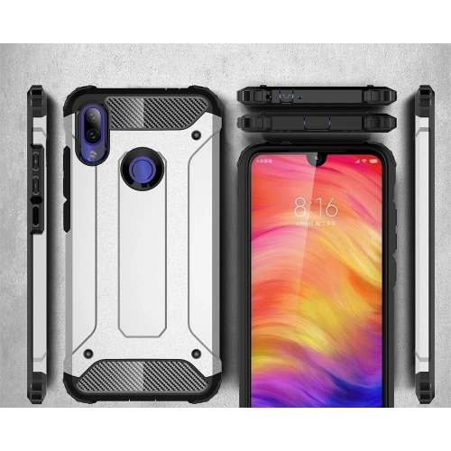 Xiaomi Redmi Note 7 Kılıf Zırhlı Tank Crash Silikon Kapak - Kırmızı