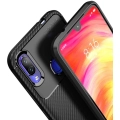 Xiaomi Redmi Note 7 Kılıf Silikon Parmak İzi Bırakmayan Karbon Soft Negro Kapak - Siyah