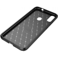 Xiaomi Redmi Note 7 Kılıf Silikon Parmak İzi Bırakmayan Karbon Soft Negro Kapak - Siyah